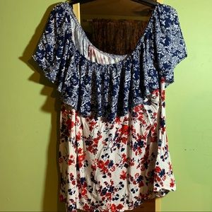 Off The Shoulder Ruffle Shirt